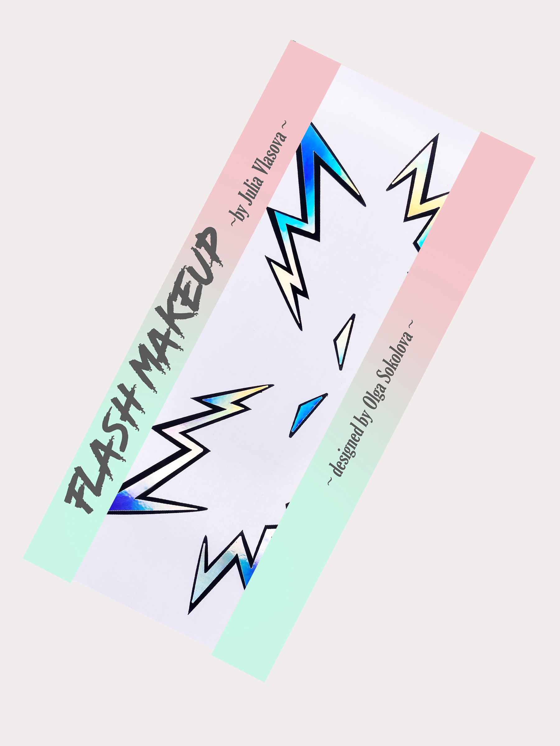 Наклейки для макияжа Фэнтези Молнии сложные Черный + Голографика