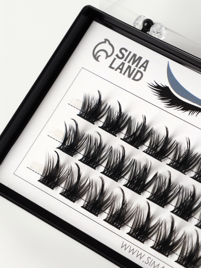 Набор накладных ресниц «Глаза из аниме», пучки, 10, 12, 14 мм, чёрные