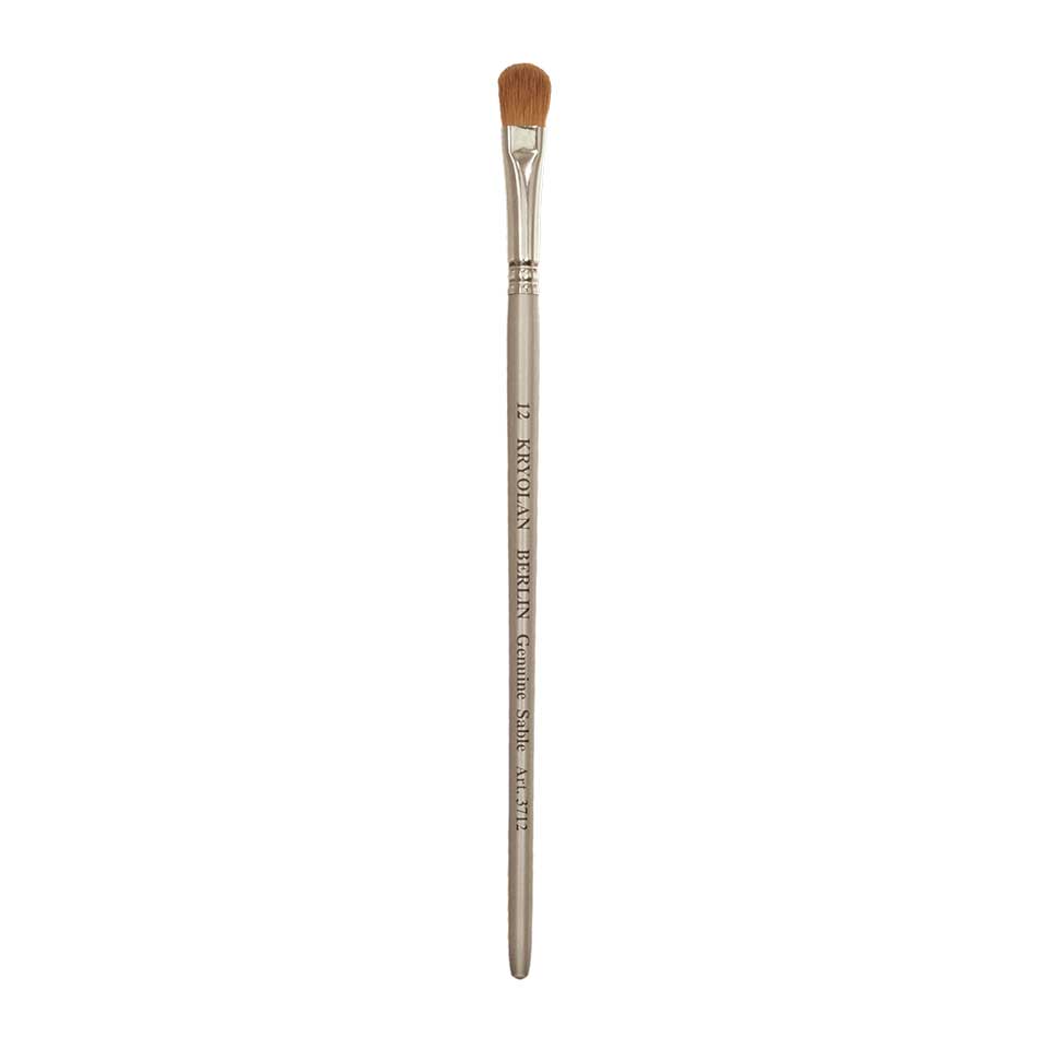 АКЦИЯ! Кисть с серебристой ручкой Professional Filbert Brush 12 Kryolan 3712