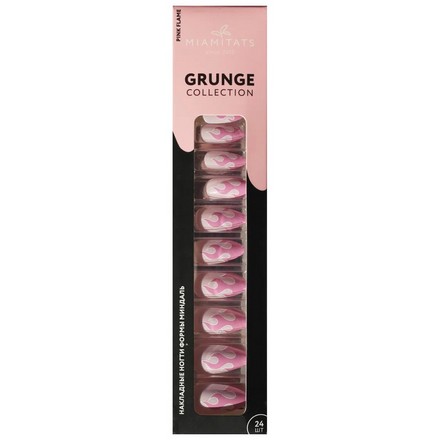 Накладные ногти Miami Tattoos GRUNGE Pink flame