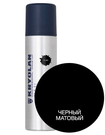 Лак для волос матовый Черный Color Spray Kryolan D 40