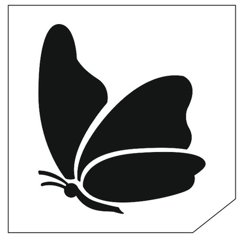 Трафарет для блеск-тату 6*6 бабочка 1Б