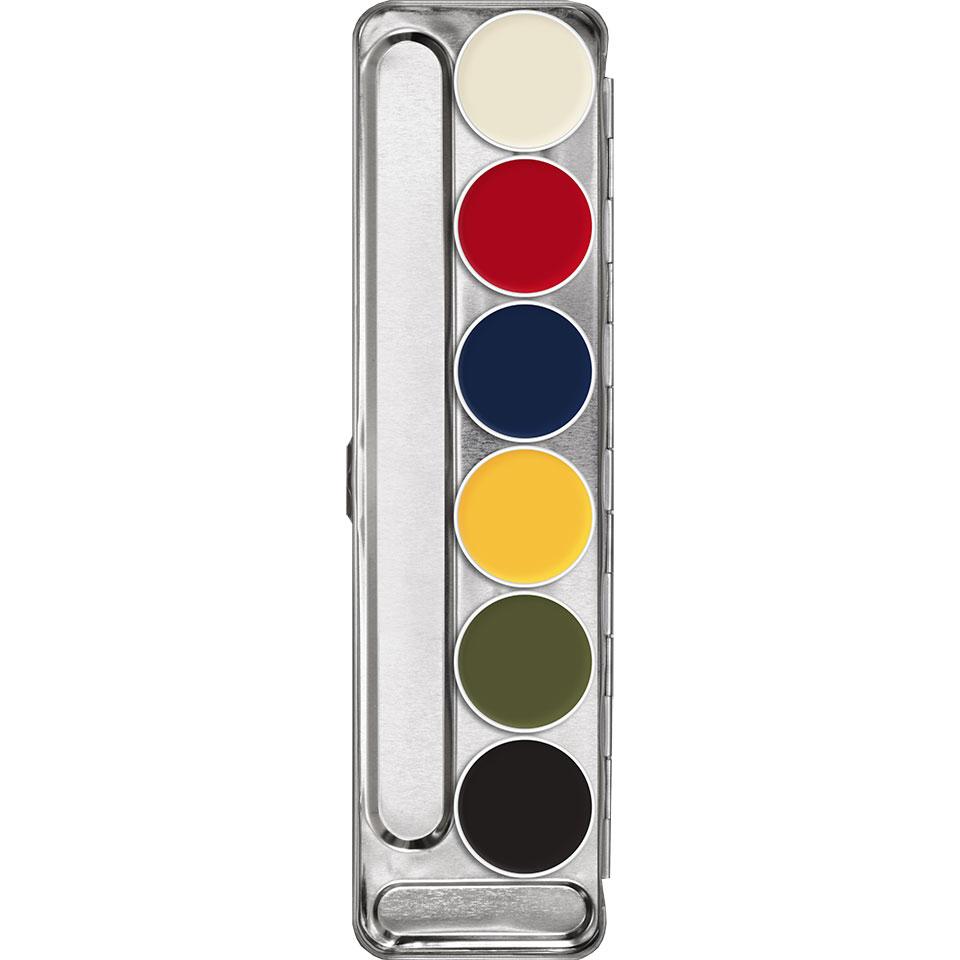Специальный грим для изделий из латекса палитра RMG (Rubber Mask Grease) Palette 6 цв.