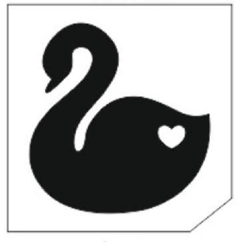 Трафарет для блеск-тату 6*6 птица 14П