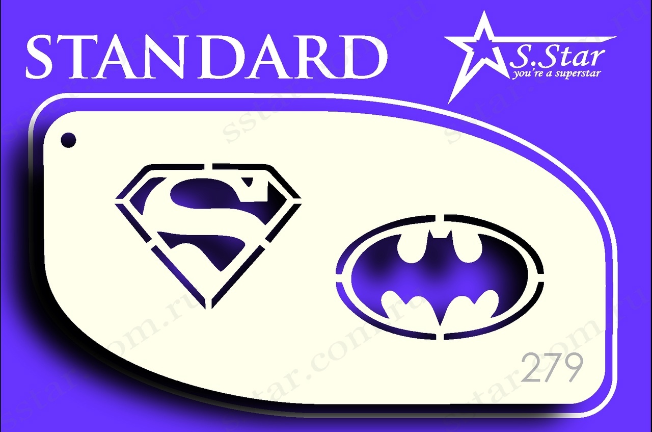 Трафарет для аквагрима S.STAR 279 супергерои