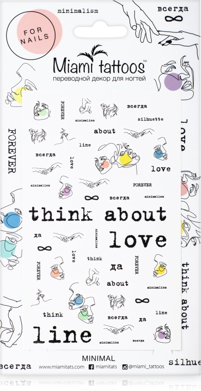 Слайдеры для ногтей Miami Tattoos Minimal