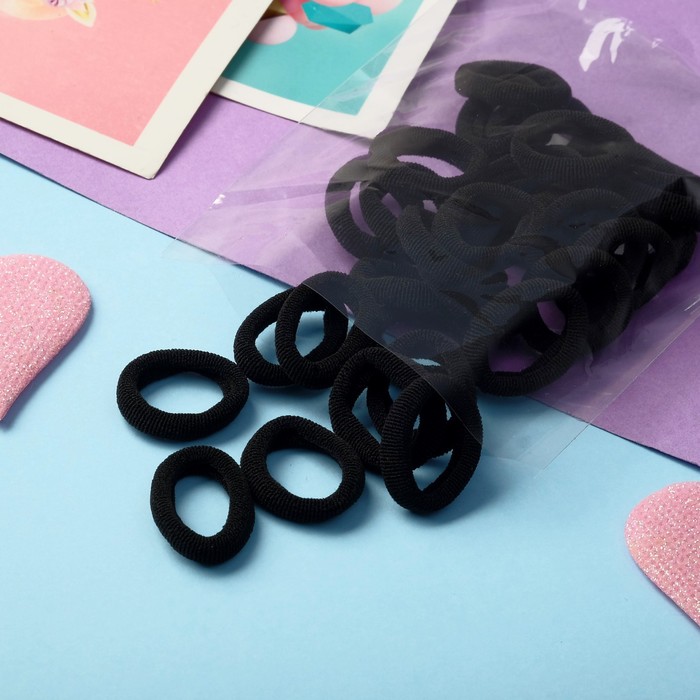 Резинки для волос «Выбражулька», набор 30 +-1 шт., d=1.4 см, ассорти, чёрные