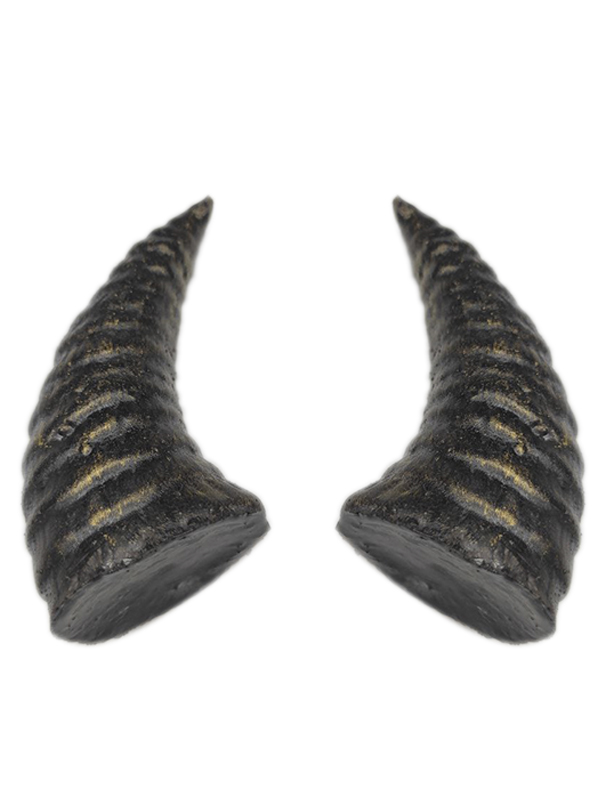 Рога латексные средние Черт-1 с горизонтальным рисунком