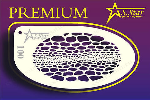 Трафарет для аквагрима S.STAR 100 принт рептилии