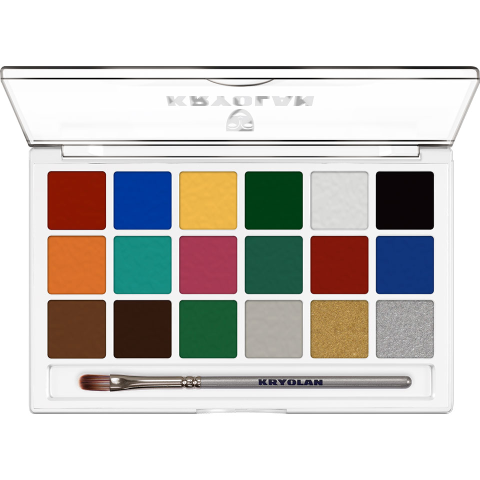 Грим спиртовой водостойкий в палитре 18 цв./Body Illustration Make-up Palette 18 Col. 16 гр
