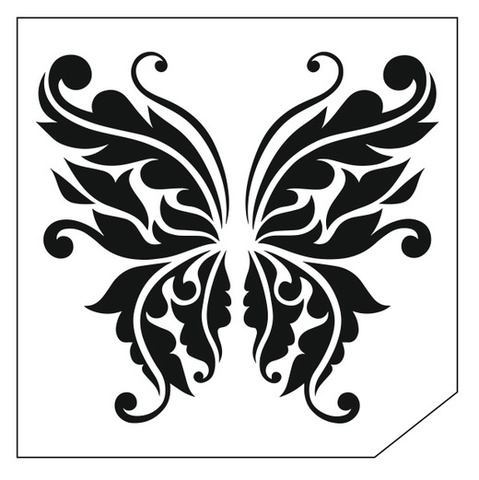 Трафарет для блеск-тату 6*6 бабочка 86Б