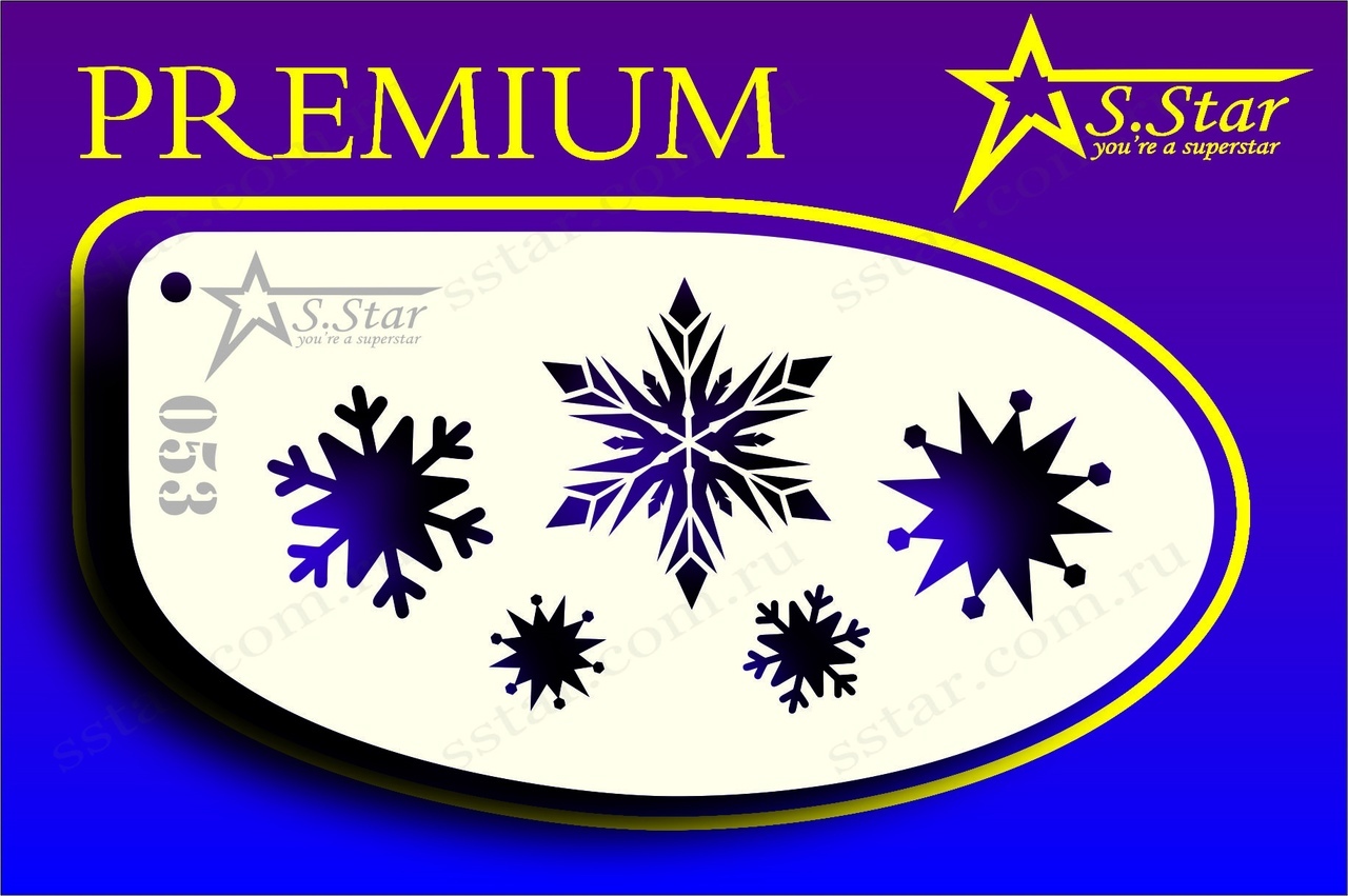 Трафарет для аквагрима S.STAR 053 новый год