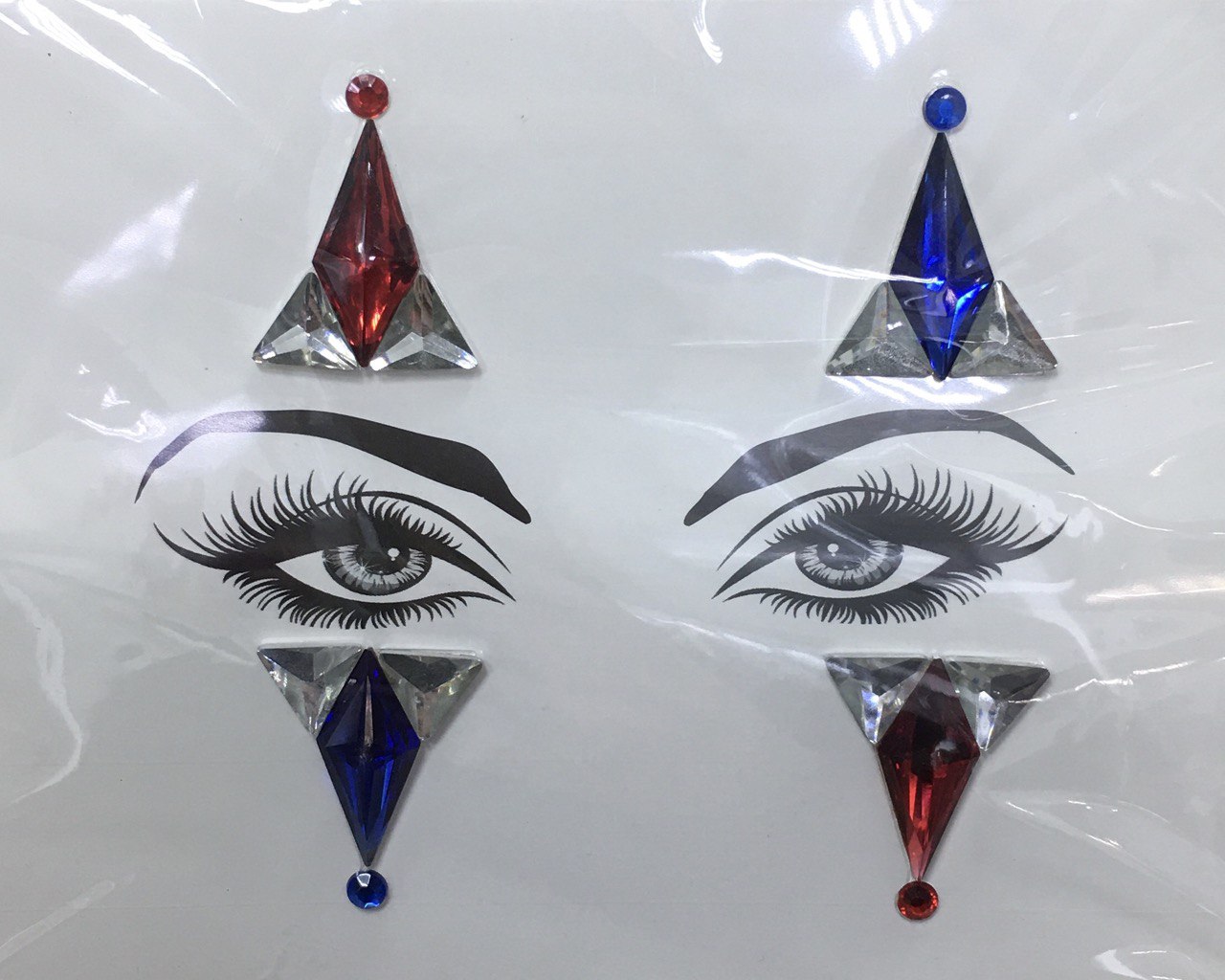 Кристаллы для лица Клоунесса (Цв. Красный-Синий)