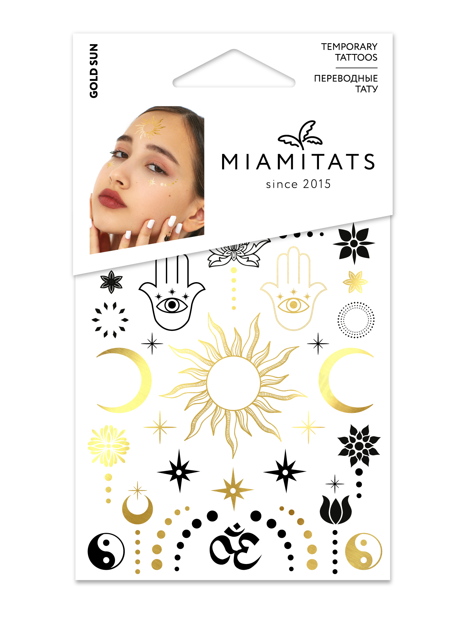 Переводные тату Miami Tattoos Gold Sun