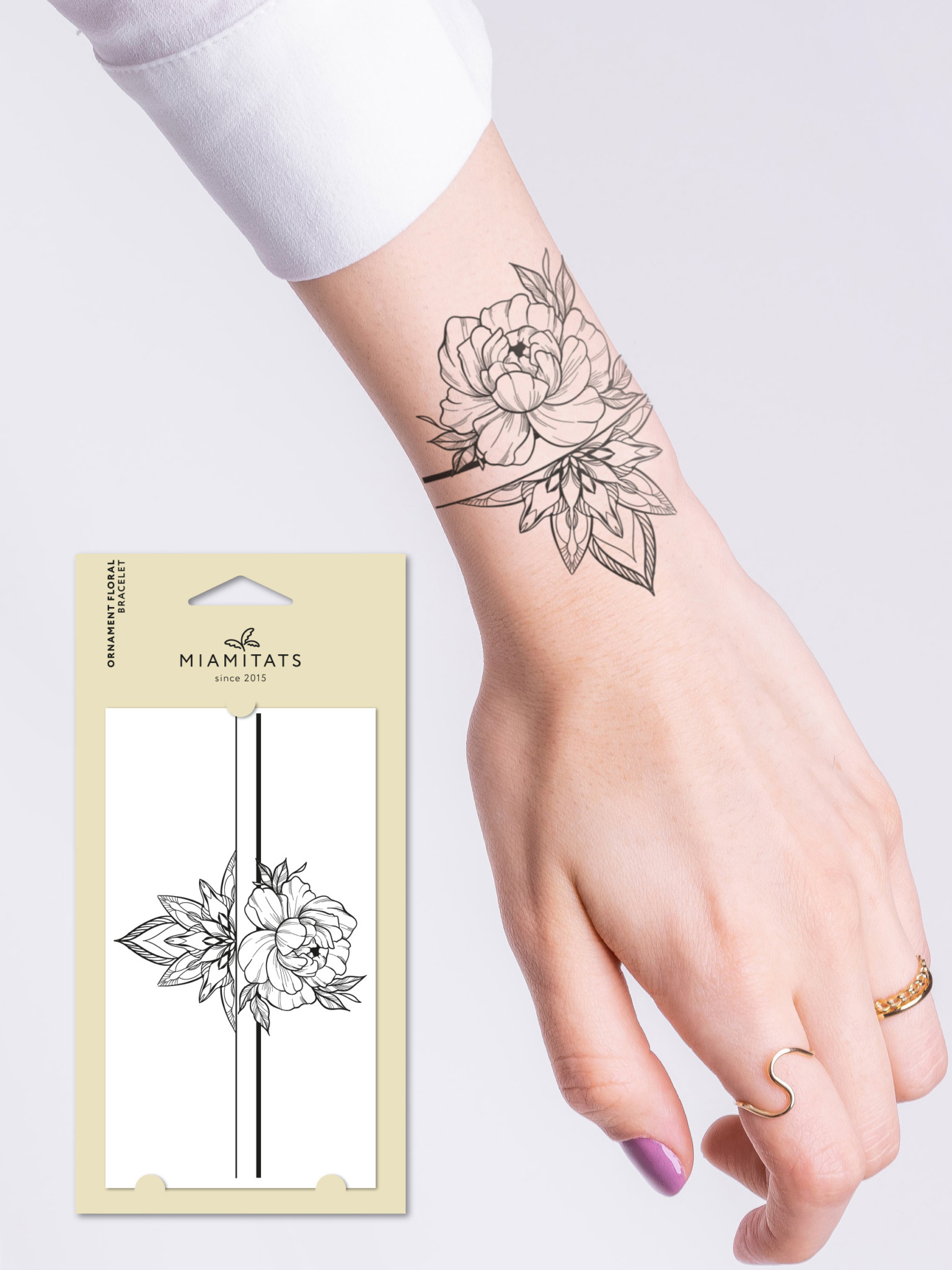 Переводной тату-браслет Miami Tattoos Ornamental Floral Bracelet
