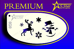 Трафарет для аквагрима S.STAR 050 новый год